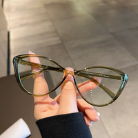 Nouvelles lunettes anti-lumière bleue à monture PC, prix usine bas, style classique rétro décontracté, monture vintage œil de chat MK24011601