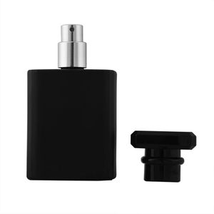Wholesale 30ml 50 ml 75ml 100ml <b>Empty</b> Luxury Flat Square <b>Spray</b> Fragrance Parfum <b>Bottle</b> Black Refillable Perfume Glass <b>Bottle</b> - Product Image 1