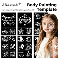 Kit de pochoirs pour tatouages éphémères scintillants pour filles et garçons, pochoirs de peinture pour le visage et le corps, pochoirs de tatouages temporaires pour fête d'Halloween