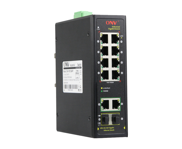 Industrial Ethernet Switch 10*10/100/1000M RJ45 Port + 2*1000M SFP Slot Gigabit Industrial Network Switch Din Rail Mount