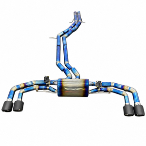 Escape de titanio azul quemado para <span class=keywords><strong>Audi</strong></span> <span class=keywords><strong>SQ7</strong></span> SQ8 <span class=keywords><strong>V8</strong></span> 4.0T, silenciador de titanio con válvula, escape trasero Valvetronic de alto rendimiento - Product Image 1
