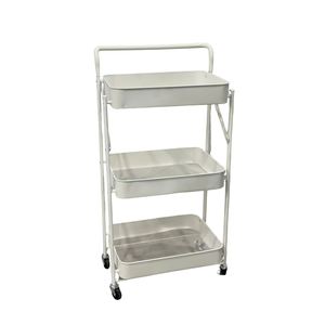 Modern Stainless Steel <b>Adjustable</b> Durable Single Tier Foldable Cart for Kitchen Use - Product Image 1