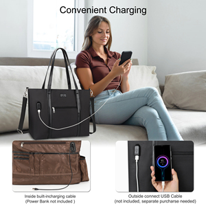Revel Bán Buôn 17.3 Inch Vai Túi Lớn Túi Xách Với Sạc Cổng Giáo Viên Túi Làm Việc Túi Cho Phụ Nữ Satchel - Product Image 6