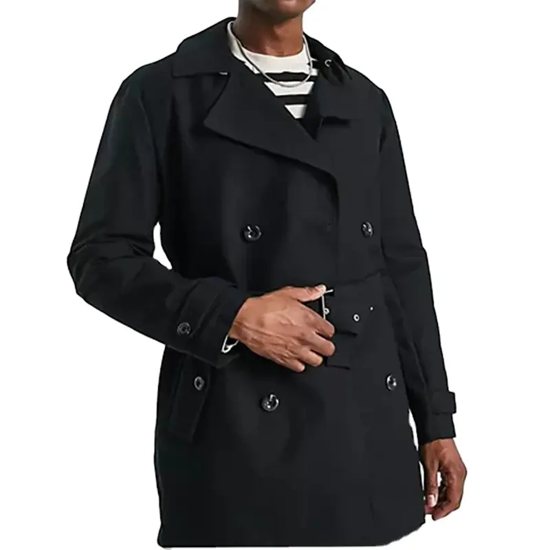 Manufacturer trench custom mens winter down heated fashion woolen cloth black long coat for men