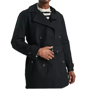 Manufacturer cloth fashion winter down heated woolen black custom long trench mens