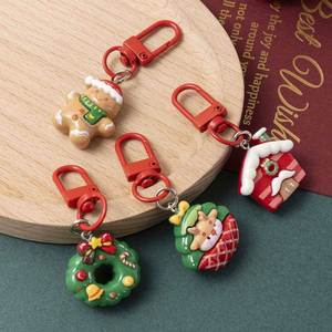 New Christmas Keychain for Girls Student Bag Pendant <b>Cute</b> Earphone Case Decoration PVC Plastic Gift for Best Friend - Product Image 4