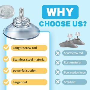 Ventouses Housefar HF-30MD avec vis, filetage métallique, crochet en PVC transparent, écrou en plastique, capuchon <span class=keywords><strong>de</strong></span> ventouse transparent - Product Image 3