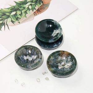 Vente en gros de bols sculptés en agate d'herbe aquatique de style bohème naturel, 5-6 cm, de haute qualité, cristal de guérison pour la décoration intérieure et les cadeaux - Product Image 6