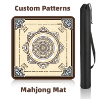 Tapis de Mahjong Carré Pliable de Luxe Personnalisé 31,5*31,5 en Néoprène pour Tables de Voyage, Tapis de Jeu de Poker Domestique et Divertissement
