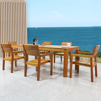 Ensembles de salle à manger de luxe modernes en bois de teck pour restaurant, hôpital, salon, extérieur – Chaises empilables étanches à construction durable