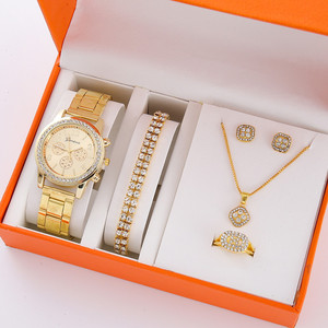 Set di Cinque Pezzi LP13, <span class=keywords><strong>Orologi</strong></span> di Lusso da Donna con Diamanti, <span class=keywords><strong>Orologi</strong></span> al Quarzo, Design alla Moda, Bracciale e Collana per Regalo - Product Image 5