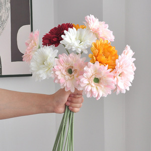 Flores Artificiales de Gerbera, Tallo Individual, Poliéster y Seda, Decoración para el Hogar, Accesorios para Fotografía de Bodas, Blanco, Rosa, Amarillo, Rojo - Product Image 2