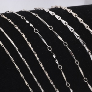 Sortierte klassische Basisketten vom Hersteller: S925 Sterlingsilber Melonenkernkette, <span class=keywords><strong>Gerstenkorn</strong></span>-Möbius-Kette für DIY-Schmuckherstellung - Product Image 5
