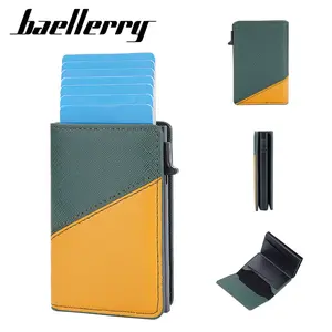 Baellerry – porte-cartes en aluminium avec blocage RFID, porte-monnaie minimaliste et automatique, vente en gros