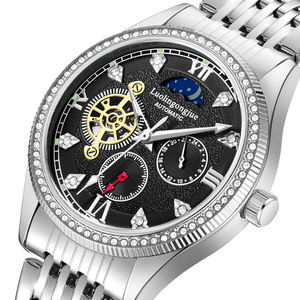 Reloj mecánico de la marca Duke of Lorraine, multifuncional para hombre, piloto, luminoso, con diamantes completos, correa de <span class=keywords><strong>piel</strong></span> de camarón, exportación portuguesa. - Product Image 2