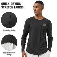 T-shirt léger à manches longues UPF 50 + pour hommes, protection UV contre les éruptions cutanées, coupe ample, natation, séchage rapide.