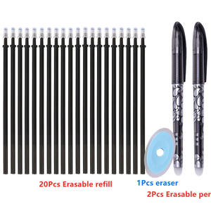 可擦笔套装，带橡皮擦0.5毫米书写宽度塑料材料2支笔 + 20支笔芯 + 1支橡皮擦 - Product Image 6
