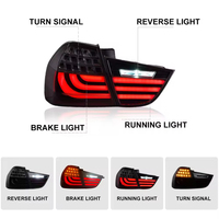 Feux arrière modifiés OLED GTS pour BMW Série 3 E90 LCI berline 2009-2012, fumés noirs, 12V, clignotants séquentiels