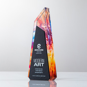 Crystal Glass Trophy Laser Engraved Digital Printing White Crystal Awards Business <b>Gifts</b> Durable - Product Image 3