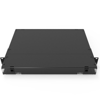 Kotak Terminal adaptor dupleks LC Panel Patch serat optik tipe laci 19 "2U 96 Core dengan rak 48 buah dipasang Ftth