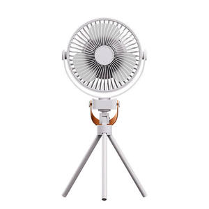 Ventilateur de camping extérieur multifonctionnel 2-en-1 avec batterie au lithium 18650 de 2400 mAh, design de table et suspendu, avec lumière LED - Product Image 1