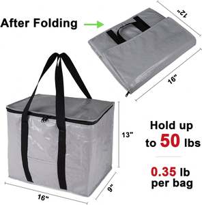 Sac isotherme en PP non tissé imperméable en gros, sac d'épicerie extérieur, sac isotherme pour aliments, sacs isothermes en PP tissé avec fermeture éclair - Product Image 2