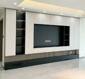 2025 Offre Spéciale de Style moderne lumière de luxe en bois massif meuble TV stockage de fond de mur complet meubles de salon intégrés - Product Image 4