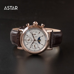 Đồng hồ nam cơ tự động đa chức năng, mạ vàng, mặt trăng, kiểu dáng sang trọng, logo tùy chỉnh, số lượng đặt hàng tối thiểu 1 chiếc, dành cho đơn hàng nhỏ. - Product Image 3