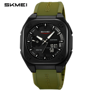 Montre de plongée sportive pour homme DFS01, pas chère, en silicone et plastique, étanche, affichage électronique, quartz, aiguilles, pour activités de plein air - Product Image 2