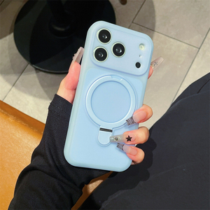 เคสโทรศัพท์ซิลิโคนเหลวแบบเจลลี่สีสันตามเทรนด์ พร้อมที่ยึดแม่เหล็ก ป้องกันรอยขีดข่วน ผิวสัมผัสนุ่มนวล สำหรับ iPhone 15 16 17 pro max - Product Image 3