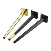 Accessoires de quincaillerie pour meubles en métal noir et or Base ronde de chaise de canapé de coiffeuse d'armoire