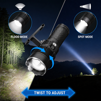 Lampe torche LED laser blanche 5000LM rechargeable, étanche IP67, zoomable, tactique, faisceau longue portée 1000m, projecteur extérieur