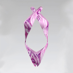 Elevate Your Wholesale Swimwear Line with Customizable Marbled Print Cut-Out Halter <b>Cross</b> Back One-Piece Swimsuits - Product Image 1