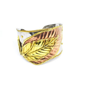 2021 New York Women Fashion Shiny PVD Silver Plated <b>Light</b> Metal Tortoise Colorful Rectangle artisan brass cuff - Product Image 3
