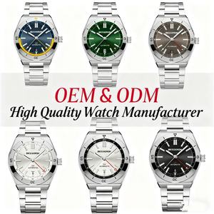 Nouvelle montre de sport pour homme en acier inoxydable de luxe personnalisée, faible MOQ, haute qualité, étanche 5 BAR, verre quartz 42 mm, argent - Product Image 1