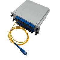 PLC 1X8 SC/APC Tipe Kaset PLC Splitter dengan Serat Optik Pigtail 0.9mm