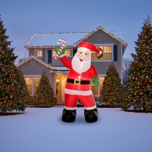 Santa Claus Inflable Navideño de 2.4 Metros para Decoración de Jardín, Modelo de PVC D0100XUDA07 - Product Image 2