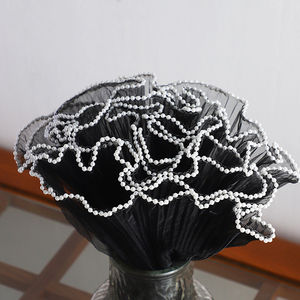 Ngọc Trai Nhăn Pleated Sóng Lưới Hàn Quốc Hoa Giấy Gói Pleating <span class=keywords><strong>Net</strong></span> Lượn Sóng Vải Tuyn Chất Liệu Vải Hoa Bó Hoa Trang Trí - Product Image 6