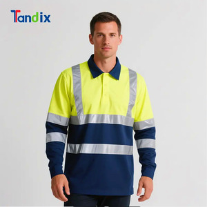 Polos de manga corta de verano de secado rápido y alta visibilidad, ropa de trabajo de minería de carbón, tiras reflectantes, camiseta de trabajo de seguridad de alta visibilidad - Product Image 3