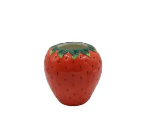3D Red Strawberry Shape Ceramic Flower pots / plant pot / Succulent planter