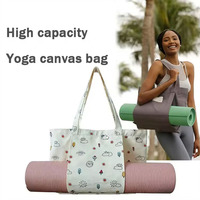 Sac de transport pour tapis de yoga en coton de grande taille, plusieurs couleurs, avec poches et bandoulière