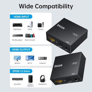 Extracteur audio HDTV 4K Biaze avec sortie optique Toslink SPDIF et prise AUX 3,5 mm pour Fire Stick et lecteur Blu-Ray - Product Image 4