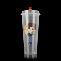 Vente flash, prix bas, gobelet à bulles de thé transparent en PP rigide réutilisable de 24 oz