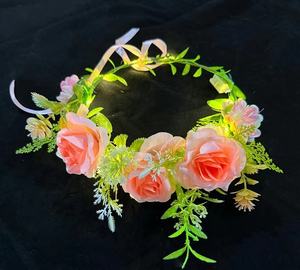 Diadema Floral con Rosas Luminosas, Corona de Flores LED, Guirnalda Brillante, Accesorios para <span class=keywords><strong>el</strong></span> Cabello para Bodas, Cumpleaños y Festivales - Product Image 3