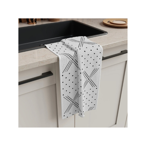 Sostenible 100% algodón bordado 16x26 blanco 120 GSM mejor secado rápido reciclable ligero lavable a máquina paños para platos - Product Image 5