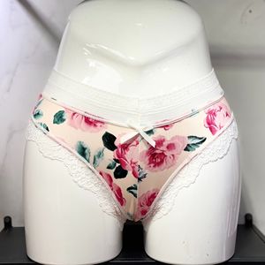 Culotte G-string sexy en dentelle tricotée en coton respirant sans couture avec nœud imprimé pour femme – Collection haut de gamme très prisée - Product Image 1