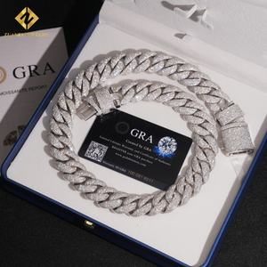 Nuevo Producto, Cadena Cubana de Moissanita VVS de 23 mm, Collar de Plata de Ley 925, Cadena de Eslabones, Estilo Hip Hop, Diamantes Engastados, Certificado GRA - Product Image 1