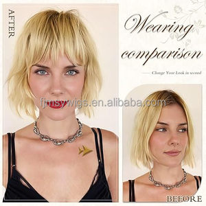 Extension per <span class=keywords><strong>Capelli</strong></span> 100% <span class=keywords><strong>Veri</strong></span> <span class=keywords><strong>Capelli</strong></span> Umani Europei Remy Biondi Naturali - Frangia Sottile a Clip per <span class=keywords><strong>Capelli</strong></span> Diradati - Product Image 3