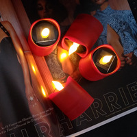 Bougies solaires sans flamme, bougies votives à LED rouge scintillantes à énergie solaire pour la maison, le jardin, la terrasse, les mariages, les festivals et la décoration