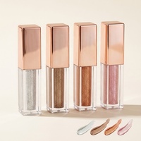 Fard à paupières liquide scintillant végétalien personnalisé, longue tenue, imperméable, couleur unique, haute pigmentation, anti-bavures, vente en gros